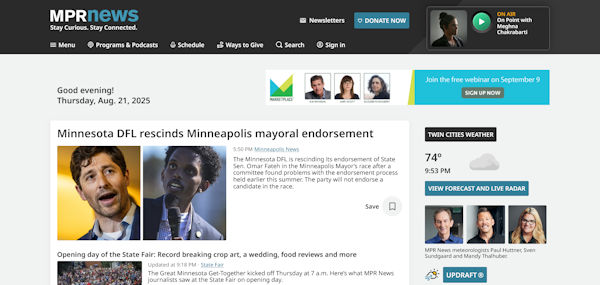 MPR News desktop site screenshot
